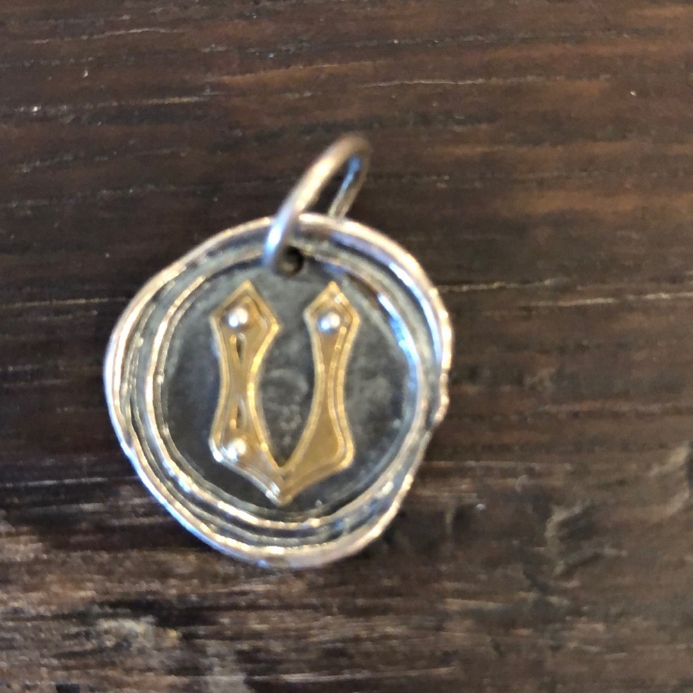 Letter “U” Rivet Insignia Charm Waxing Poetic
